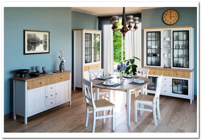 Мебель для гостиной из сосны Сканди белый воск