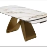 Стол ПАЛАСИО (PALACIO) 180 цвет KL-188 Контрастный мрамор матовый, итал керамика/ ШАМПАНЬ, ®DISAUR заказать по цене 149 150 руб. в Тюмени