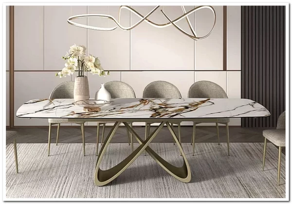 Стол ПАЛАСИО (PALACIO) 180 цвет KL-188 Контрастный мрамор матовый, итал керамика/ ШАМПАНЬ, ®DISAUR заказать по цене 149 150 руб. в Тюмени