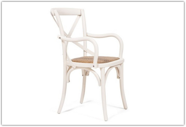 Стул с подлокотниками CROSS (mod.CB2008) Белый (butter white) заказать по цене 15 300 руб. в Тюмени