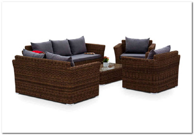 Капучино Дабл лаунж-зона из искусственного ротанга