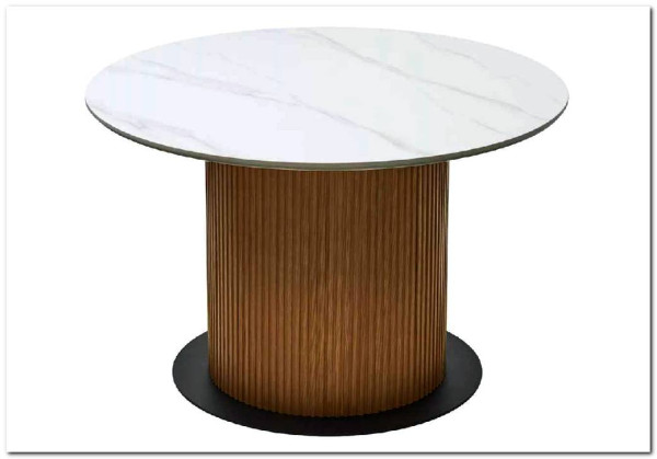 Стол MESA D120 цвет БЕЛЫЙ МРАМОР M326 / Каркас OAK, DISAUR заказать по цене 68 300 руб. в Тюмени