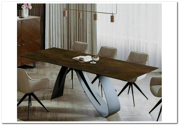 Стол обеденный Signal DIUNA Ceramic 160 раскланой (Ossido Bruno коричневый/черный мат) заказать по цене 156 634 руб. в Тюмени