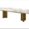 Стол АДАЖИО-2 240 (320) см ARCTIC OCEAN, керамика / Золотой каркас заказать по цене 123 150 руб. в Тюмени